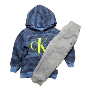 Calvin Klein Jeans, 3T, Track Suit, Blue & Gray, Two piece set